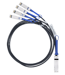 Mellanox Passive Copper Hybrid Cable, Ethernet, 40GbE to 4x10GbE, QSFP to 4xSFP+, 5 meters, Part ID: MC2609125-005